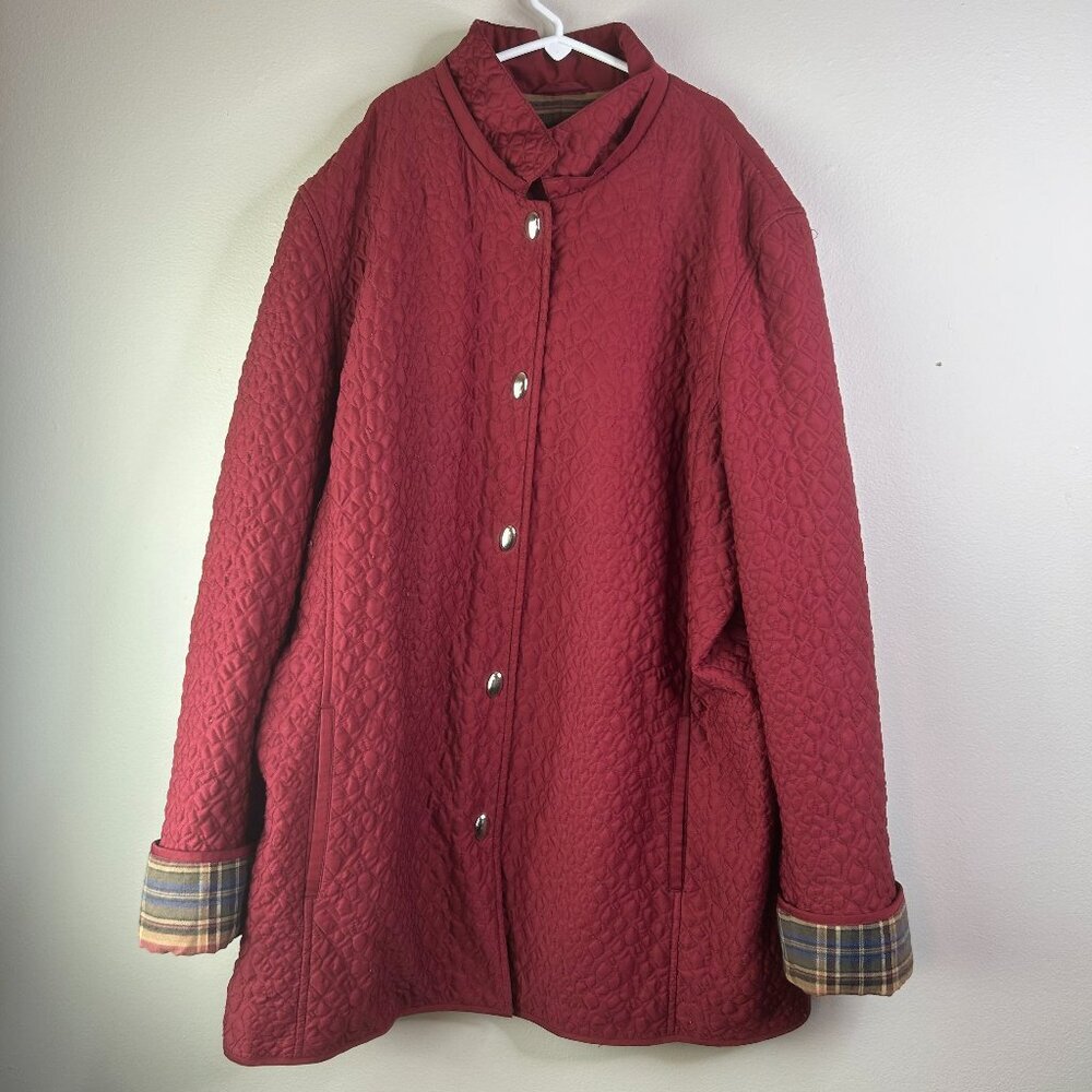 Paolo Alessia Women's Red Button Up Coat Size XL